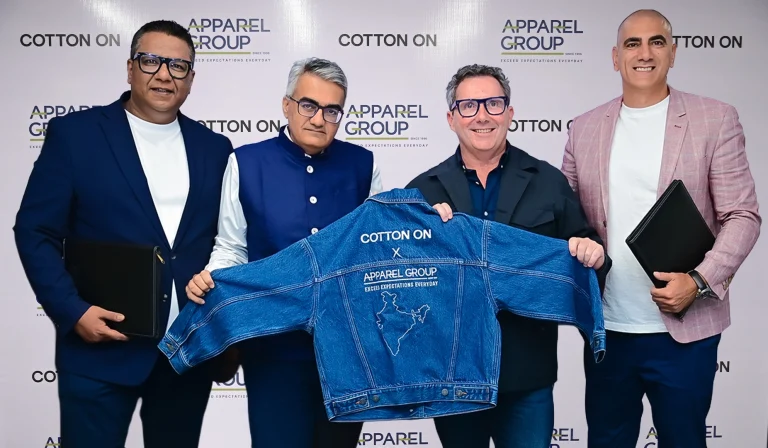 L-R: Abhishek Bajpai, CEO of Apparel Group India | Tushar Ved, President of Apparel Group India | Michael Hardwick, Chief Financial Officer, Cotton On Group | Phil Tannous, Business Development Manager - Franchise, Cotton On Group